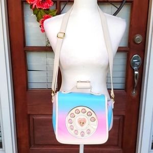 Betsey Johnson Rainbow Colored Telephone Crossbody
